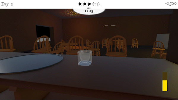 Pickup and drop glass animation